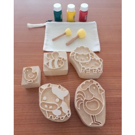 Çiftlik Hayvanları Ahşap Baskı Seti (5 li)