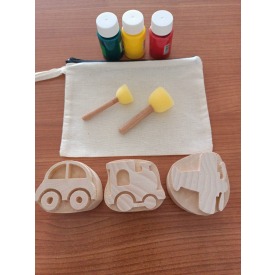Taşıtlar Ahşap Baskı Seti (3 lü)