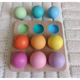Waldorf Eşleştirme Tablalı Toplar - (9 Renk)