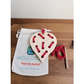 Montessori İp Geçir Yaprak Ahşap Oyunu