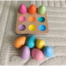Waldorf Eşleştirme Tablalı Yumurtalar - (9 Renk)