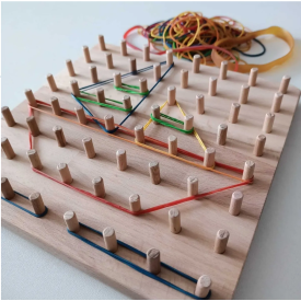 Geoboard Lastikli Şekiller Montessori Geometri Oyunu