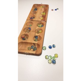 Masif Ahşap Mangala Büyük Boy (Renkli Cam Taşlı)